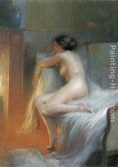 Delphin Enjolras A Nude Reclining by the Fire